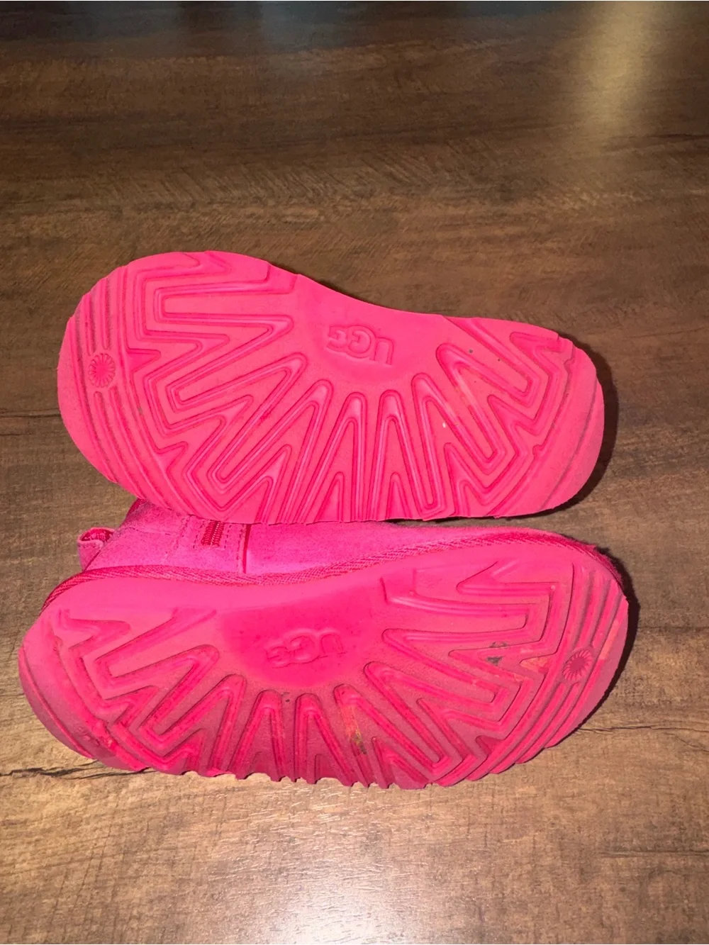 UGG Kids Hot Pink Mini Ankle Boots Side Zip Size 10